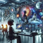 "AI-powered dream interpretation service visual representation, showcasing astrology startups analyzing planetary cycles for personalized insights in dream analysis."